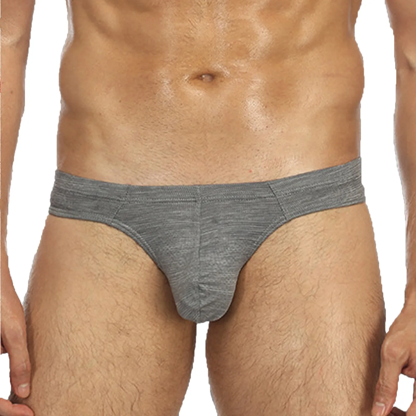 Стринги мужские с U образным выпуклым мешочком брендовые брифы заниженной талией