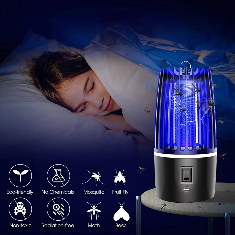 Отпугиватель комаров электронная лампа ловушка для насекомых от и мух офиса
