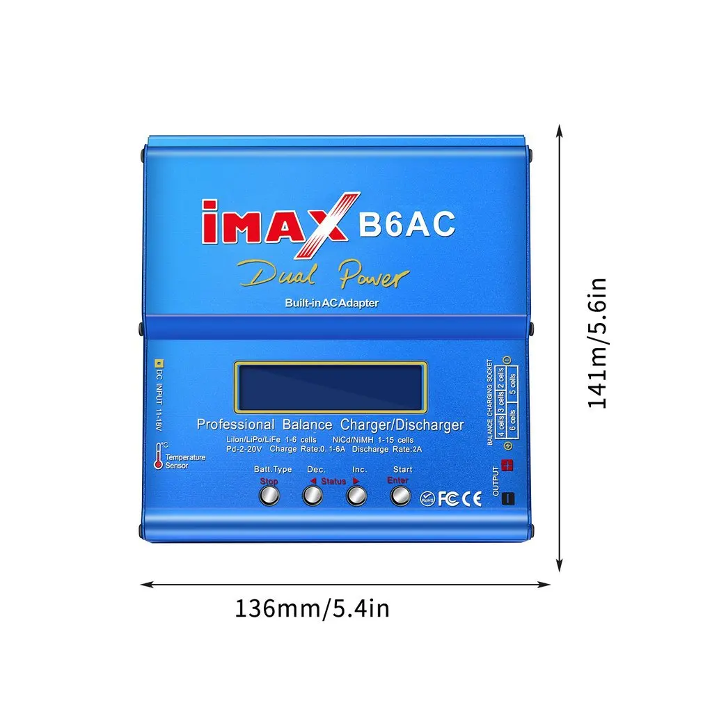 

iMAX B6 80W 6A Lipo NiMh Li-ion Ni-Cd RC Balance Charger 10W 2A Discharger for RC Car Helicopter Drone Airplane Battery