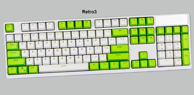 PBT 104-key Ретро колпачки для ключей винтажные колпачки для ключей Dolch RGB Keycaps Double-shot Top Shine-Сквозные переключатели Cherry MX механическая клавиатура - Цвет: Retro 3