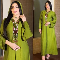 md long sleeve kaftan dress moroccan hooded robe femme 2022 muslim abayas turkish pakistani dubai beaded abayas evening gowns
