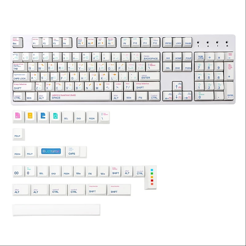 

136 Keys KeyCaps PBT Dye Subb Cherry Profile Keycap 1.75U 2U Shift for GK61 64 84 Tkl87 98 104 MX Switch Key Cap 7U