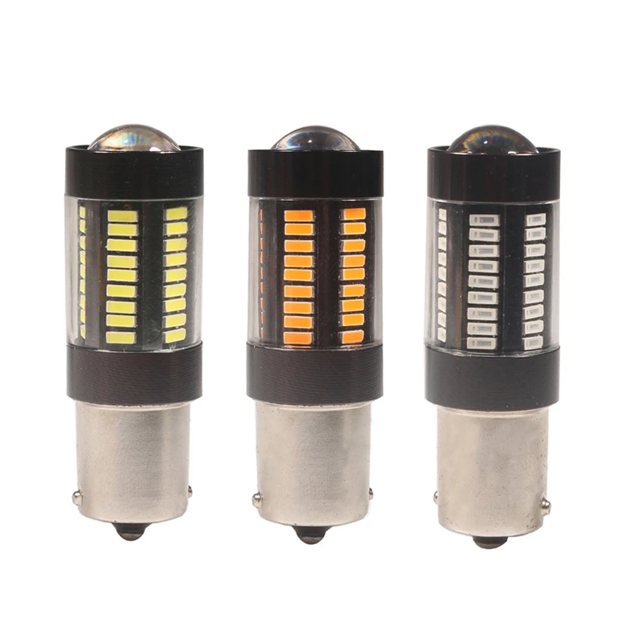 

NHAUTP 1Pcs 1156 1157 4014 66-SMD BA15S BAY15D P21/5W P21W LED Bulbs For Car Parking /Brake/Reverse Lights Auto DRL 12-24v