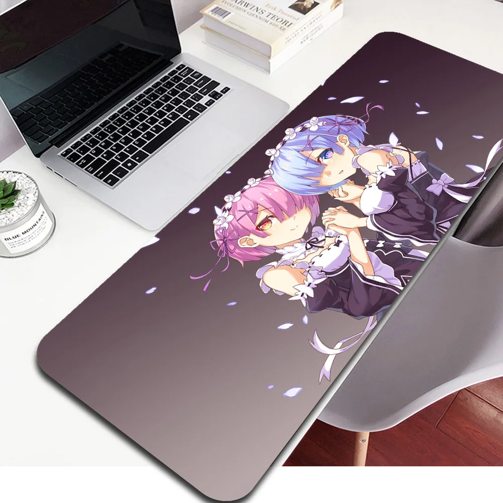 

MRGLZY Anime Mouse Pad Rem Re Zero Anime Girl Speed Locking Rubber Mouse Pad Waterproof Gamer Desktop Mousepad XxL Keyboard Mat