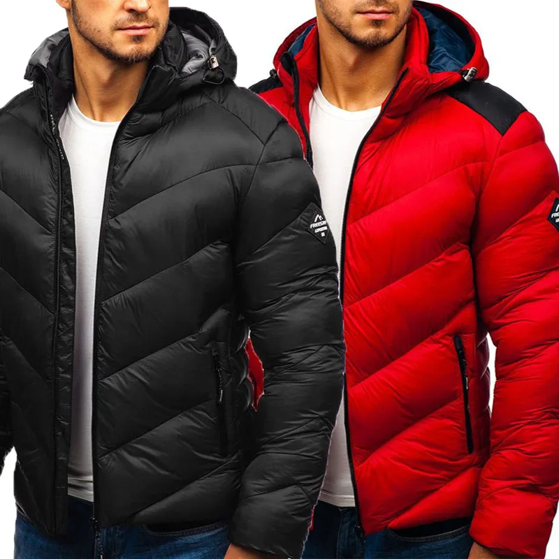 

Winter jacket men's warm thick jacket casual cotton coat hooded coat men's cotton coat outer zipper windbreaker jacket