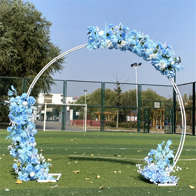 Estante Circular de hierro para decoraci&oacute;n de bodas, accesorios de fiesta de boda, doble arco, 2,4 M/2M-1