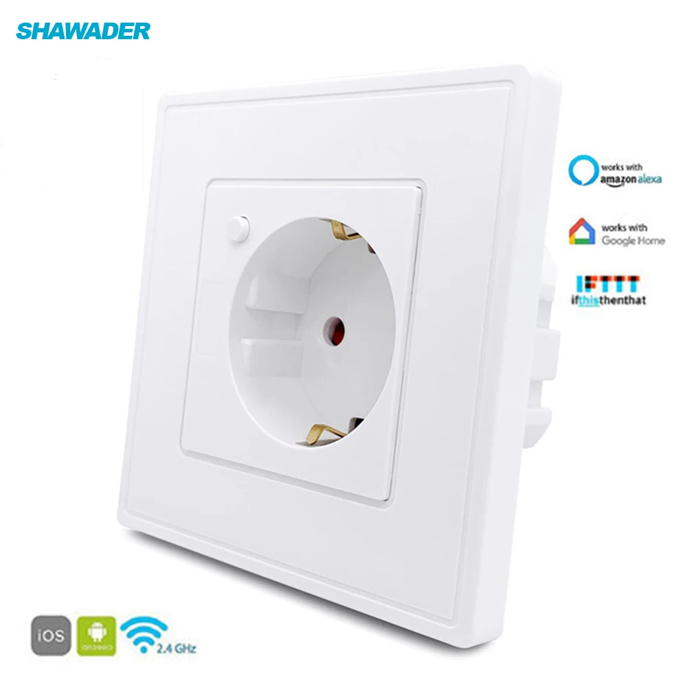 Wi-Fi умные настенные розетки с европейской вилкой Outets power пульт дистанционного управления синхронизации совместим с Alexa Echo Google Home 1 комплект