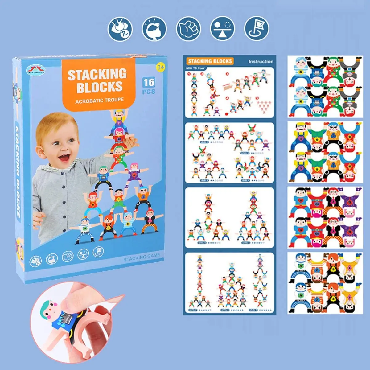 Деревянные Складные игры Vokmascot акробатические игрушки Hercules Troupe балансирующие