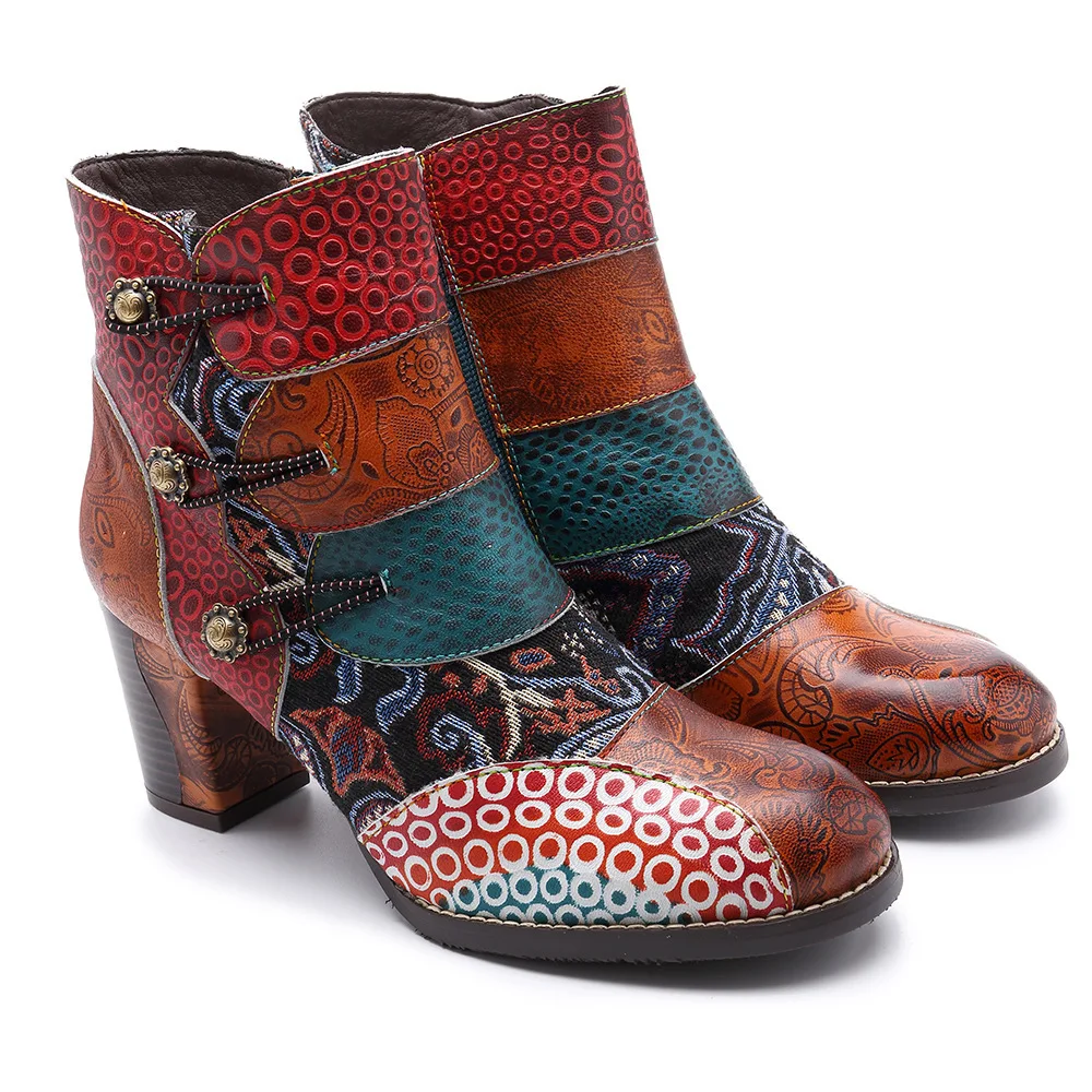 

Manual Genuine Leather Weave Woman Boots