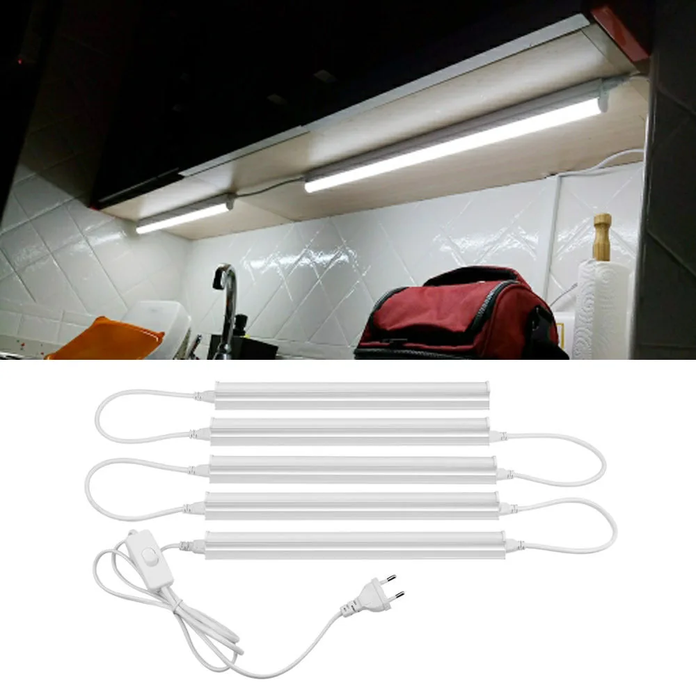 

10W 6W T5 led tube set LED Light For Kitchen Under Cabinet Lighting Indoor Lamps 29 57cm bulb 220V -240V With EU Plug US Plug