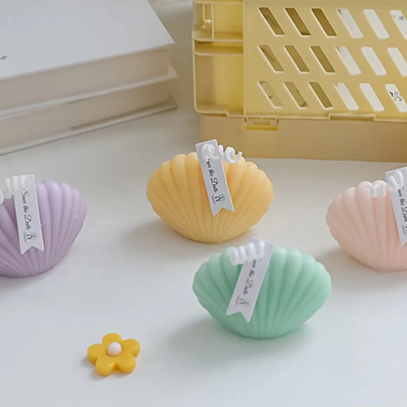 

1PC Shell Candle Home Decoration Birthday Decoration Soy Wax Scented Candles Wedding Decoration Dessert Photography Props