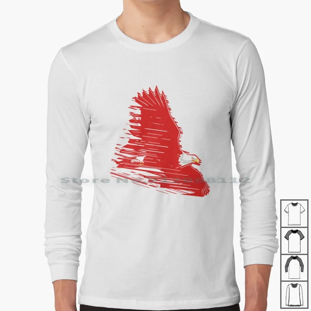 

Футболка с длинным рукавом Eagle Португалия красная птица векторная скорость полета