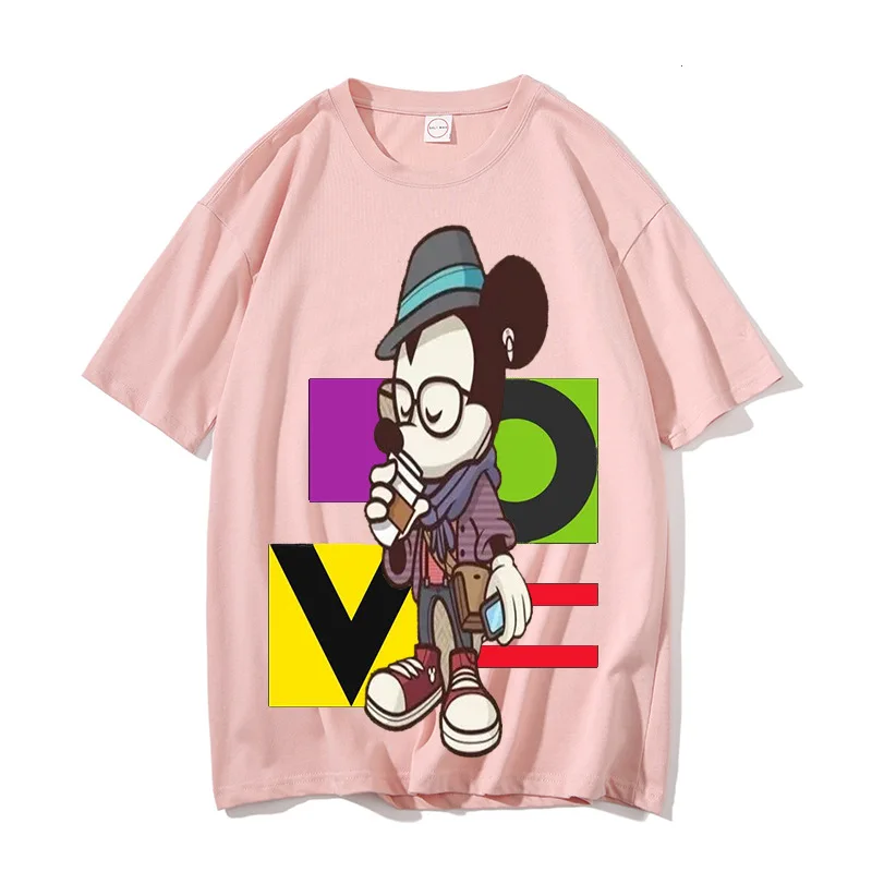

Disney cartoon Mickey Tshirt Tops Summer casual oversized Women T-shirts Ulzzang hip hop Streetwear Harajuku short sleeve tshirt