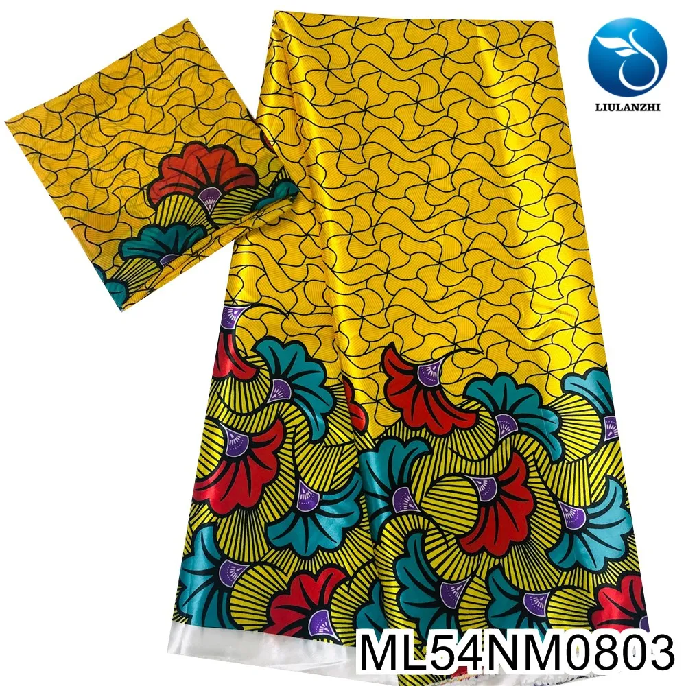 

LIULANZHI prints satin fabric 4 yards african chiffon tissu 2 yards ankara satin chiffon fabric for dress ML54NM0801-09