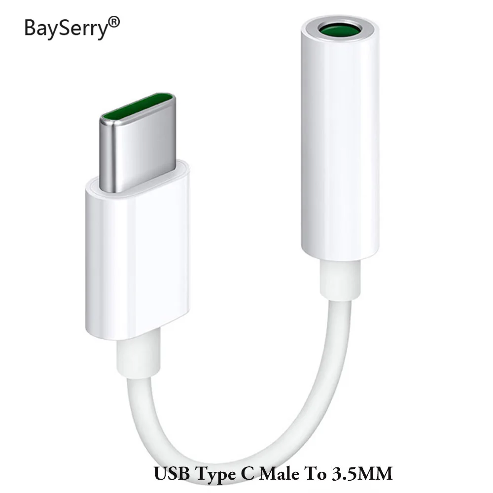 

BaySerry Type C 3.5 Jack Earphone USB C to 3.5mm AUX Headphones Adapter Audio cable For Samsung S21 Xiaomi Mi 11 Huawei P30 Pro