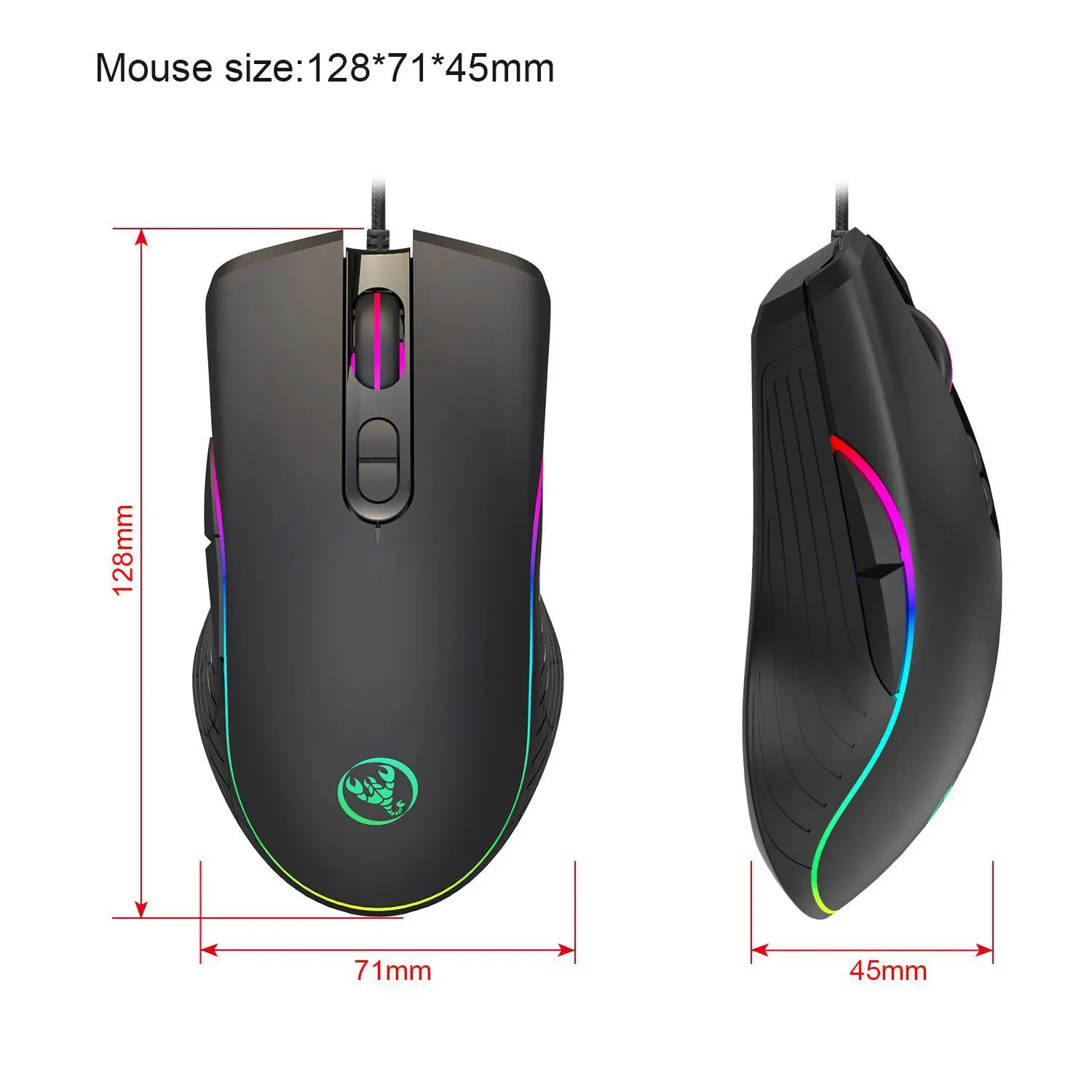 Профессиональная Проводная игровая мышь 6400 dpi Регулируемая электронная Спортивная геймерская мышь светодиодный оптический Sens для ноутбука компьютера ПК