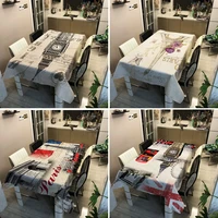 paris tower tablecloth romantic 3d print polyester waterproof rectangular dinner table cloth picnic mat cover home decoration