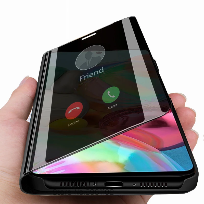 Чехол для Samsung Galaxy A71 Smart Mirror Flip SM-A715F с подставкой для Самсунг А71 Fundas Caso 6.7