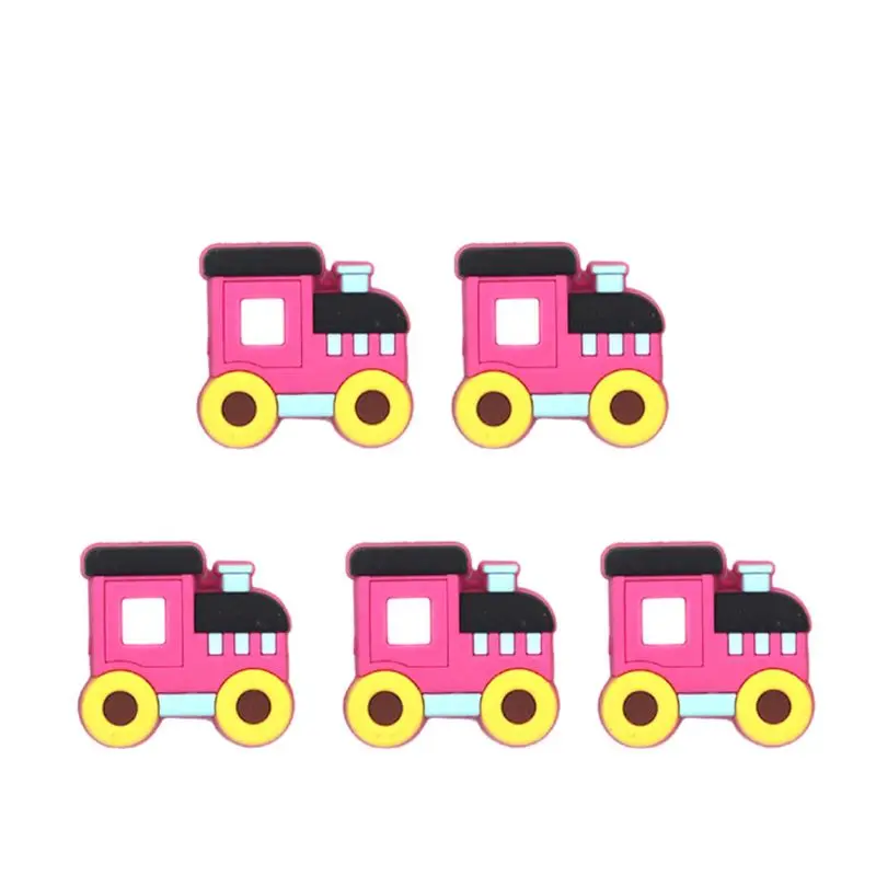 63-Hot Pink 5 шт., новинка, силиконовые бусины в форме динозавра, детский прорезыватель, бисер, сделай сам, пустышка, цепочка, ювелирные аксессуары, DXAD - Цвет: 63-Hot Pink