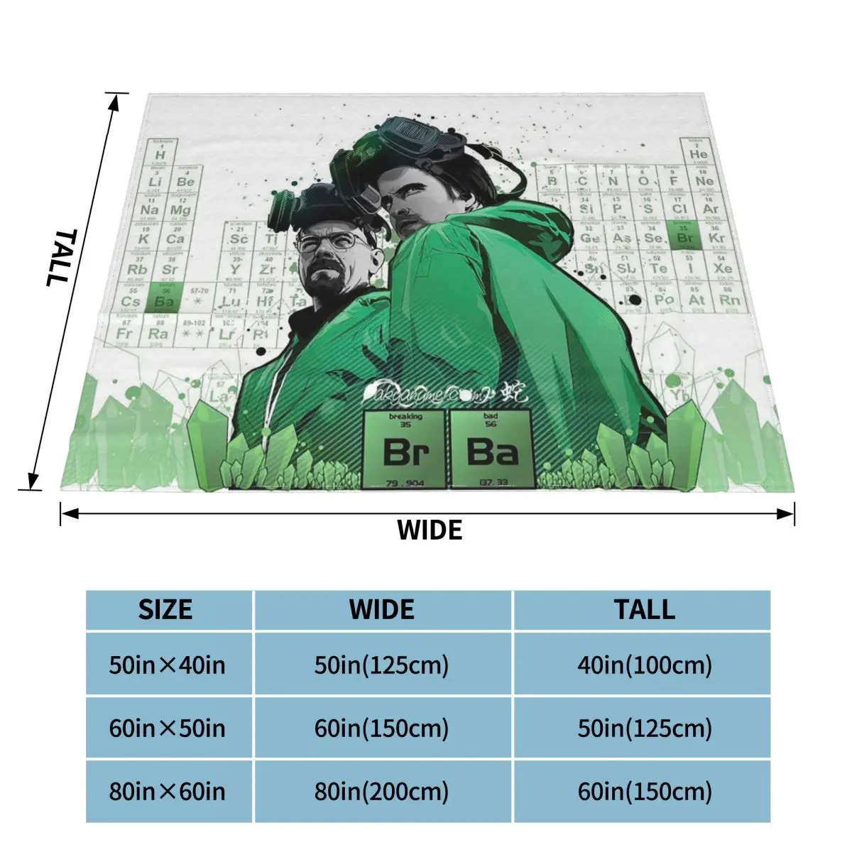 Флисовое плюшевое одеяло Breaking Bad Уолтер белый коралловый флис Jesse Pinkman Chemical для