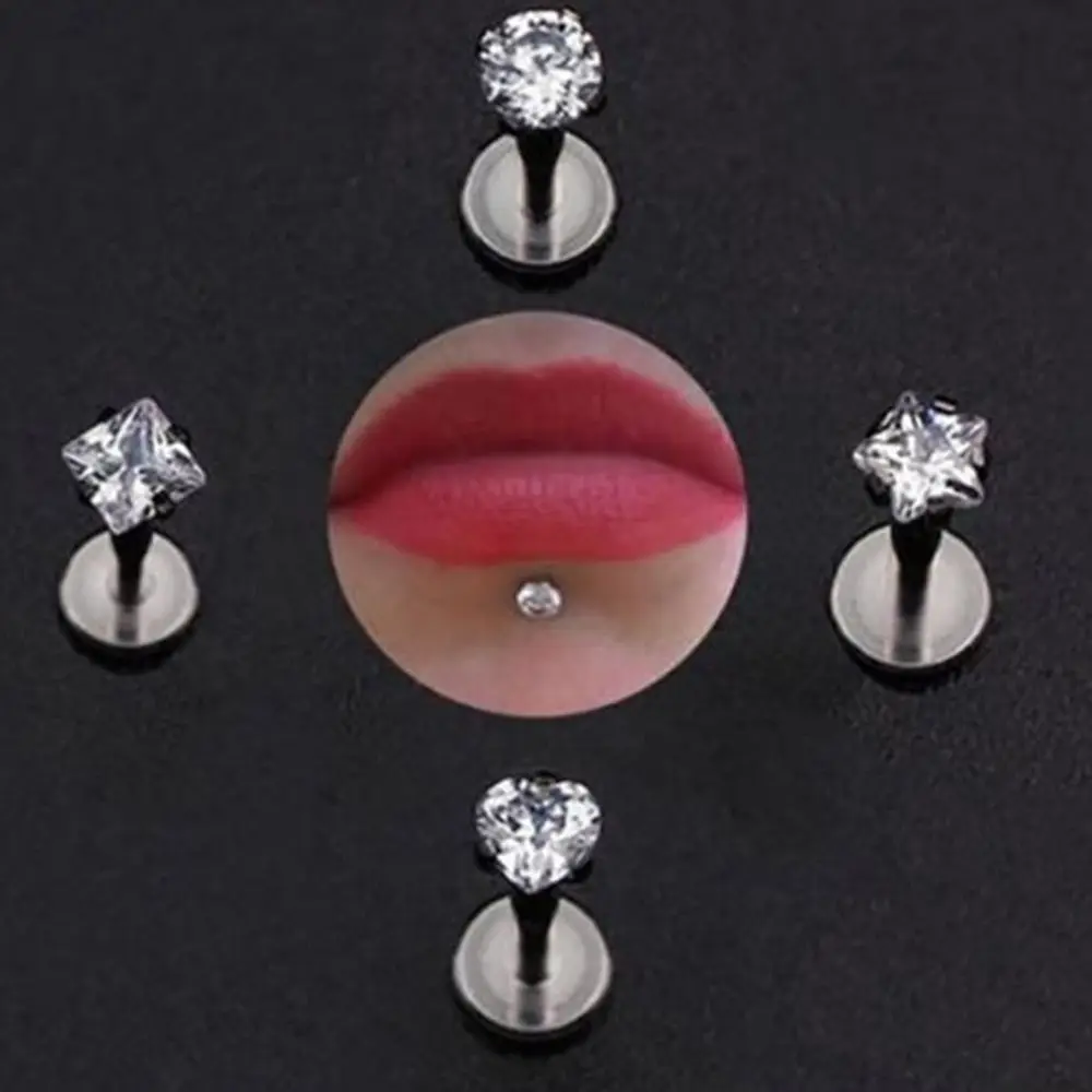 

Fashion 1pc Surgical Steel Ear Cartilage Tragus Helix Piercing Labret Lip Studs Ring Internally Thread 8 mm Body Jewelry