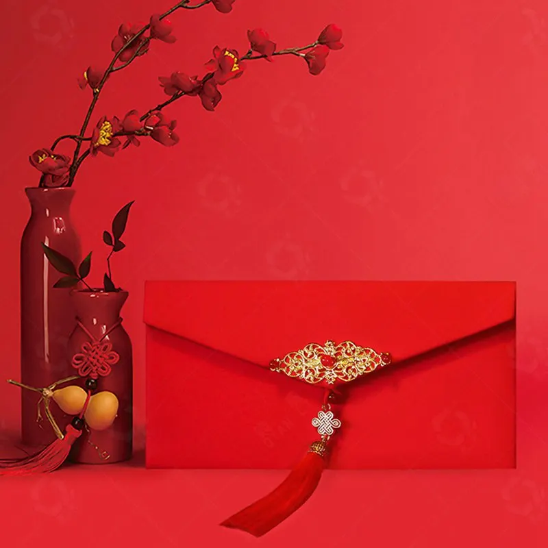 Красный конверт в китайском стиле сумка для денег на удачу вертикальная ткань