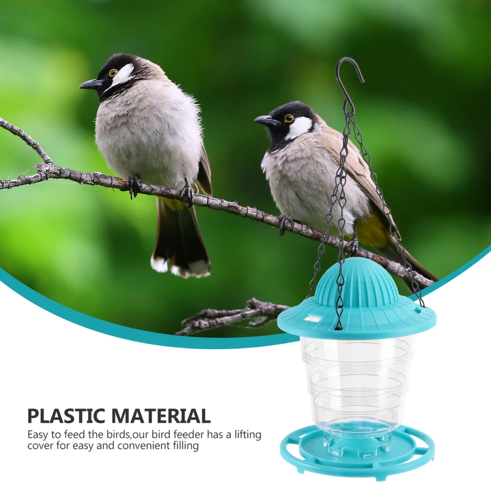 

1Pc Birds Hanging Feeder Stretchable Feeding Bowl Pet Supply Sky-blue