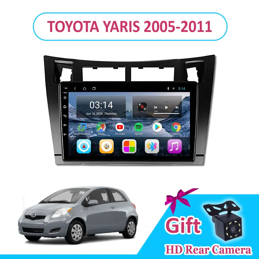 Автомобильная Мультимедийная система 9 дюймов IPS Android 0 TOYOTA YARIS 2005 2008/2009/2010/2011 GPS