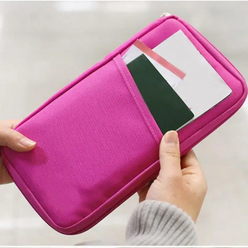 Оксфордский дорожный Держатель для паспорта на молнии Обложка мужчин и женщин