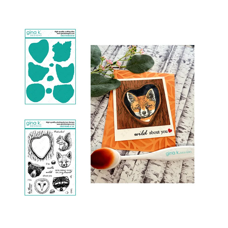 

Forest Friends Metal Cutting Dies Silicone Stamps New Scrapbooking Photo Album Diy Paper Card Embossing Craft Supplies 2022