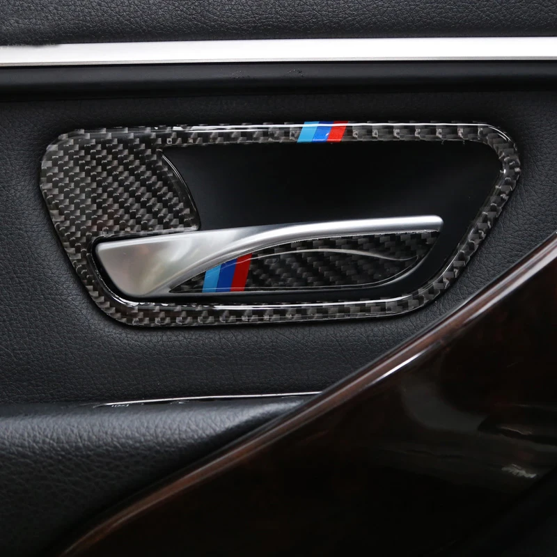 For BMW 3 4 Series 3GT F30 F31 F32 F34 Carbon Fiber Car Interior Door Handle Cover Trim Bowl Stickers Styling accessorY | Автомобили и