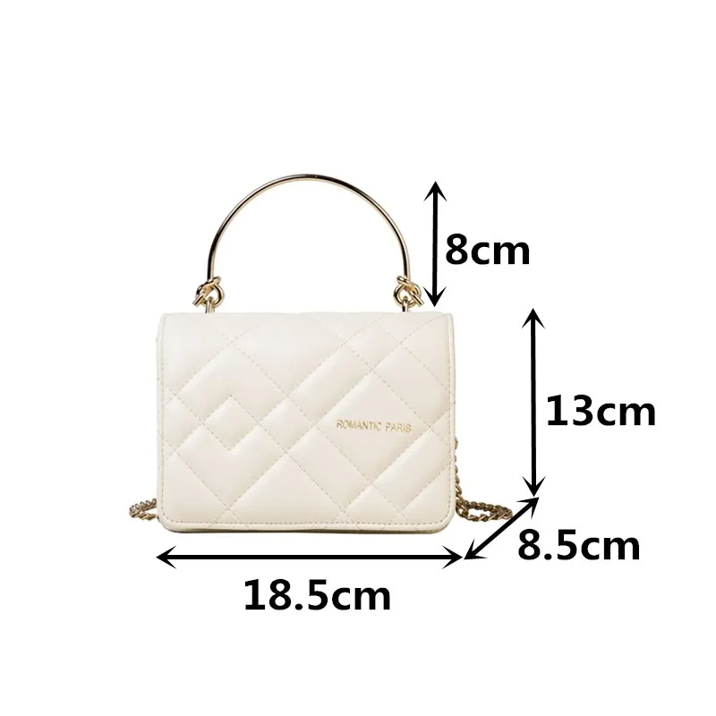 

Women Quilted Chain Crossbody Bag Small Embroidery Thread Shoulder Bags Luxury Leather Tote Bag Elegant Lady Messenger Handbags
