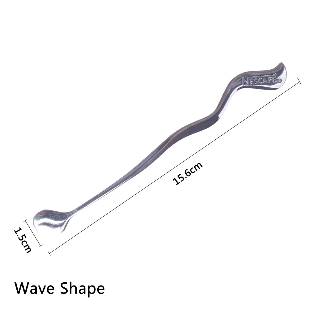 Wave Shape Длинной ручкой ложка для кофе ложка для перемешивания Нержавеющая сталь десерт, мороженое Чай ложка Кухня аксессуары для мелкой посуды ложка для пикника - Цвет: Wave Shape