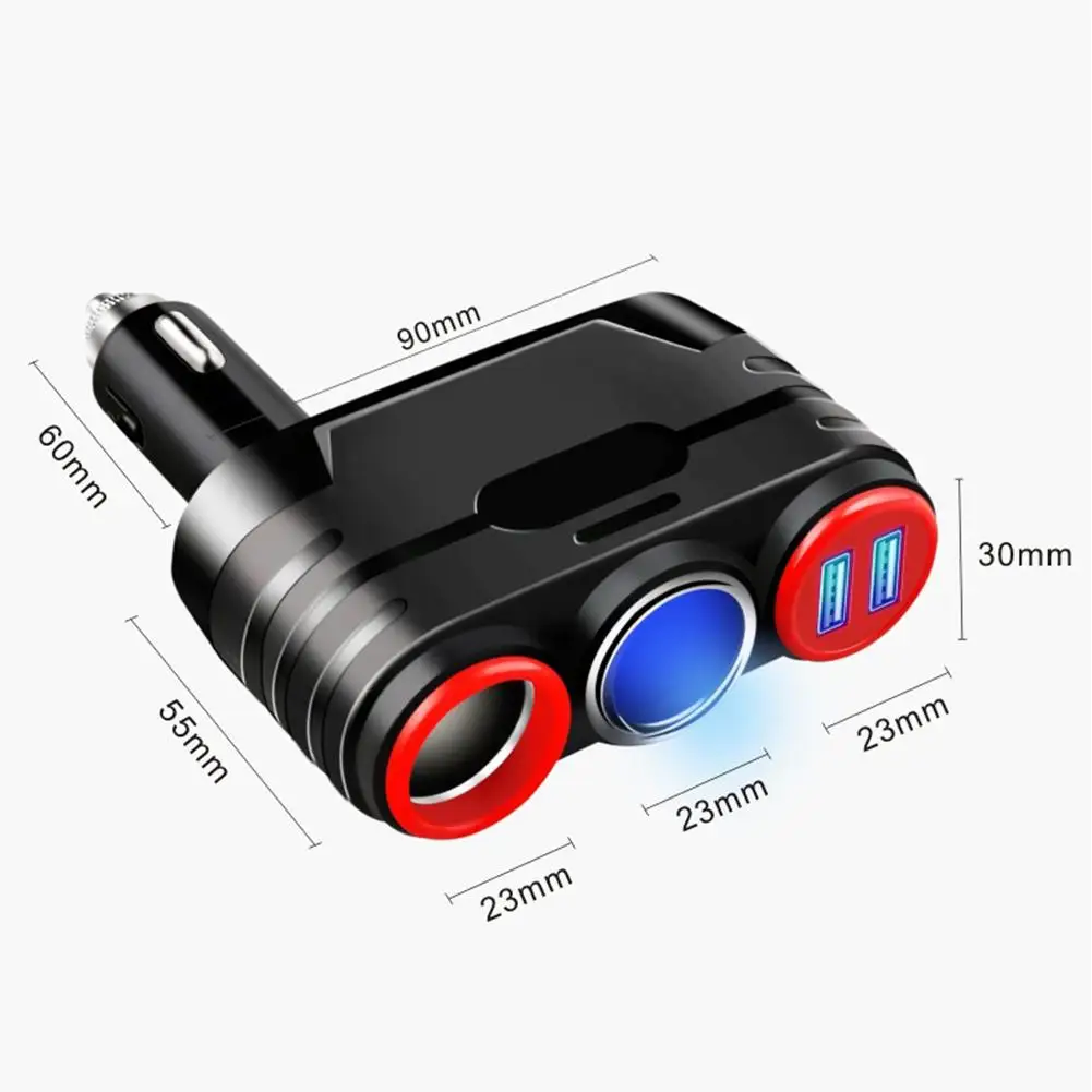 12 V-24 V автомобильный прикуриватель Беспроводной Зарядное устройство 1 для 3 мульти-Функция двойной разъем USB адаптер зарядное устройство со штекером с 3 портами(стандарт Зарядное устройство