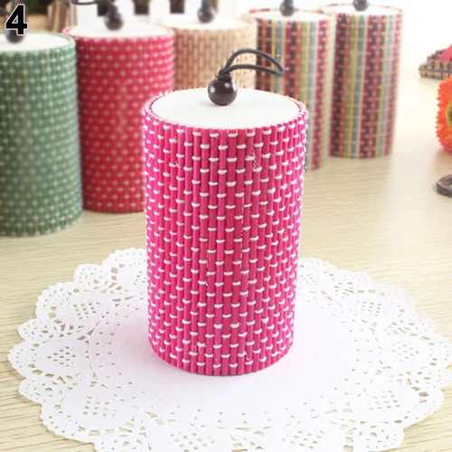 Уникальные цилиндрические украшения Бамбуковая деревянная коробка для хранения