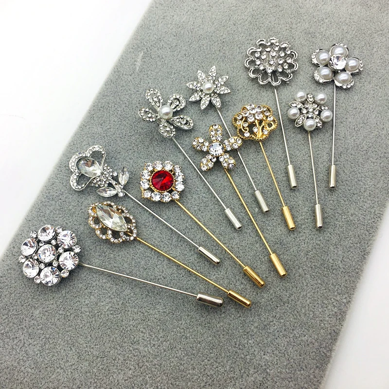 Модные Стразы металла стиль воротник-булавки и броши защитный шарф Pin свитер