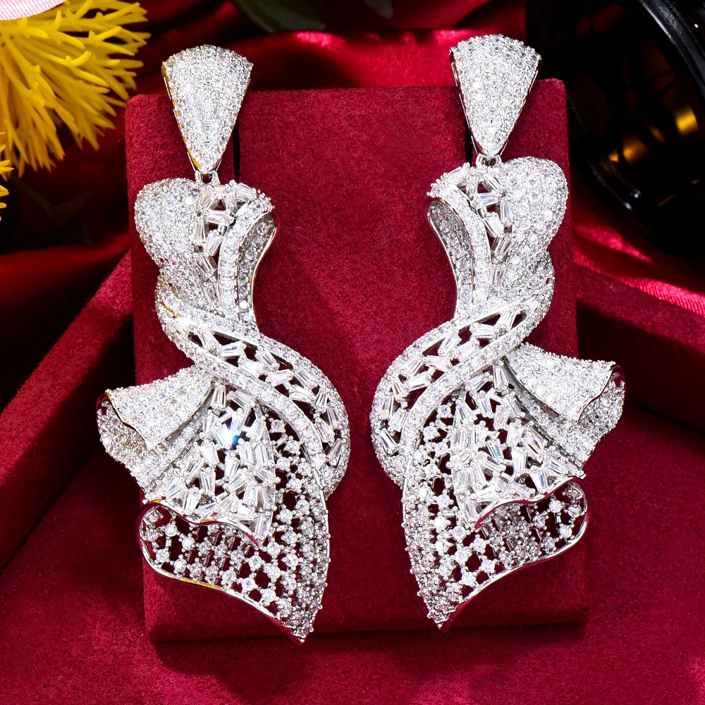 

GODKI индийские африканские вечерние серьги-подвески с бантом для женщин Свадебные с кубическим Цирконом Дубай Свадебные серьги boucle d'oreille 2021