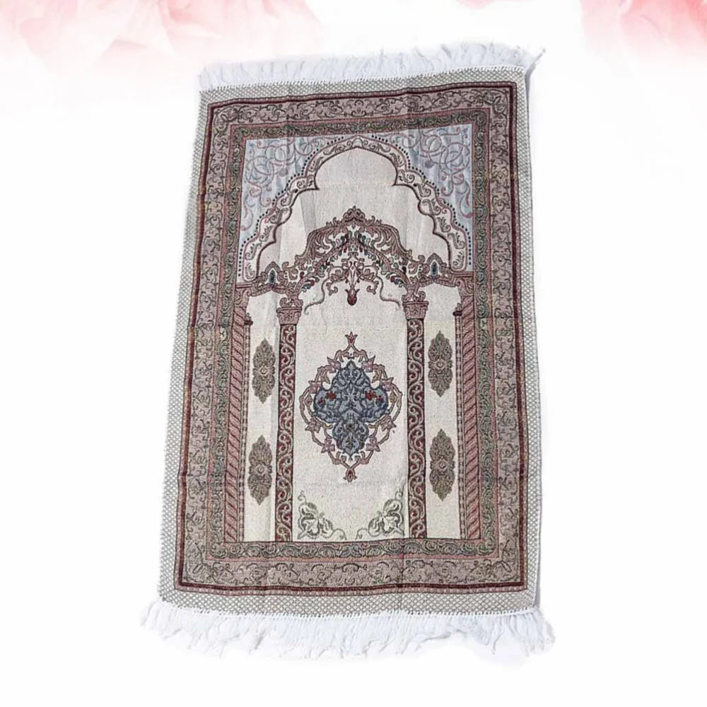 

Cotton Yarn Prayer Mat Carpet Light Muslim Prayer Rug for Living Room Bedroom Hall (with Bag)