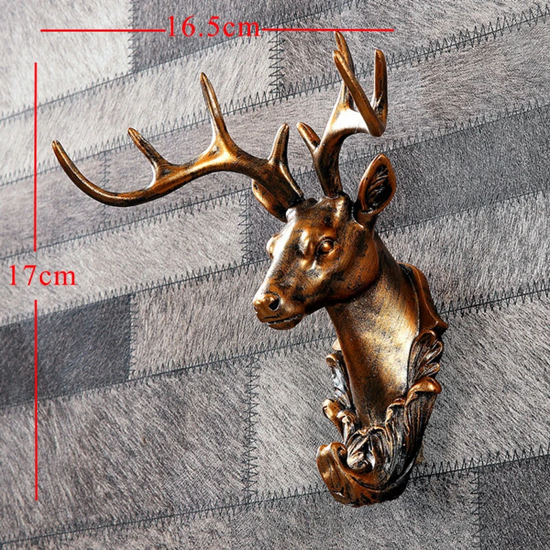 statue hanger 1 Статуя для дома, декоративные аксессуары 34x28x14 см, винтажная голова антилопы, абстрактная скульптура, Декор стены комнаты, статуи головы оленя из смолы - Цвет: statue hanger 1