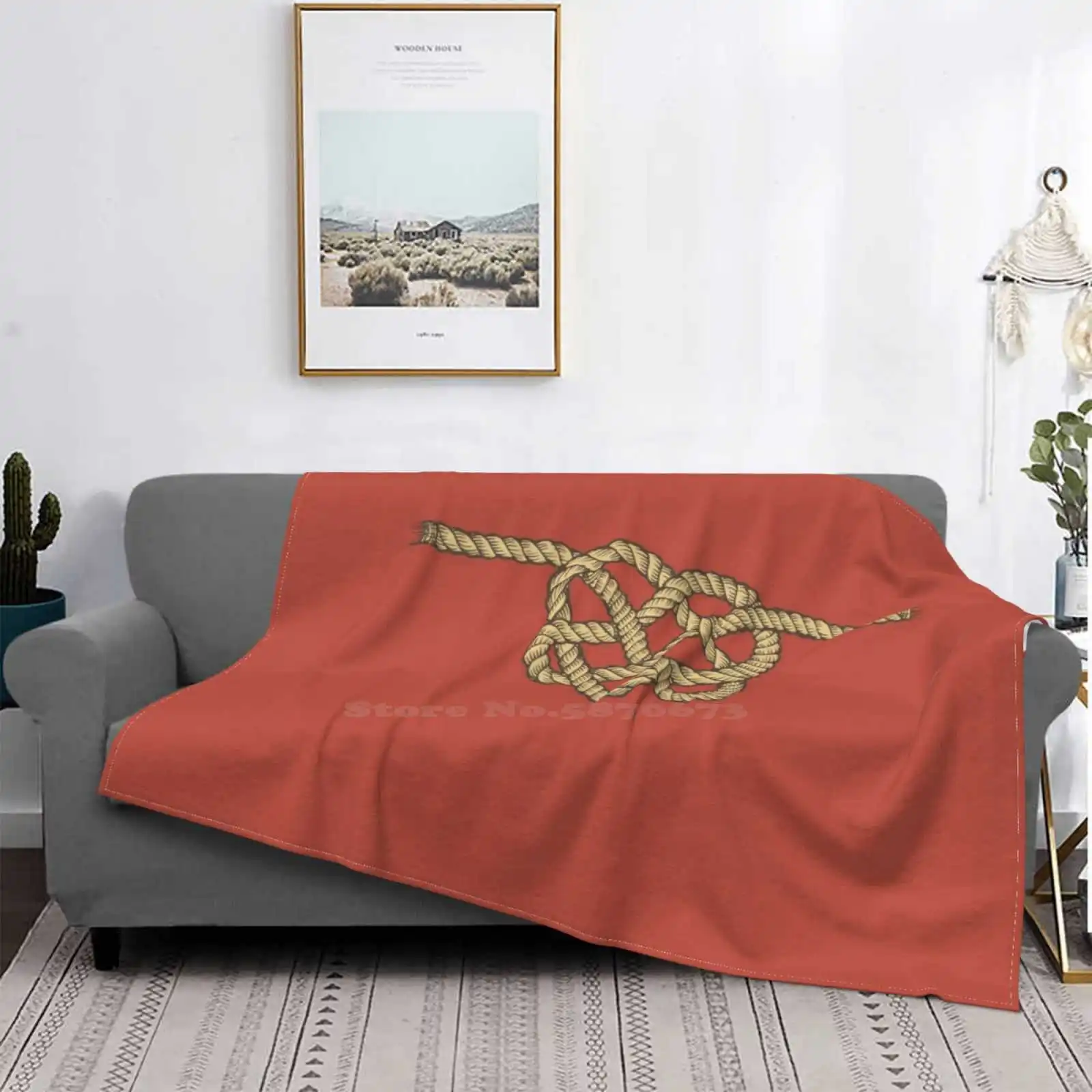 

My Heart Is Tied In Knots New Selling Custom Print Flannel Soft Blanket Rope Heart Knot Knots Shibari Knot