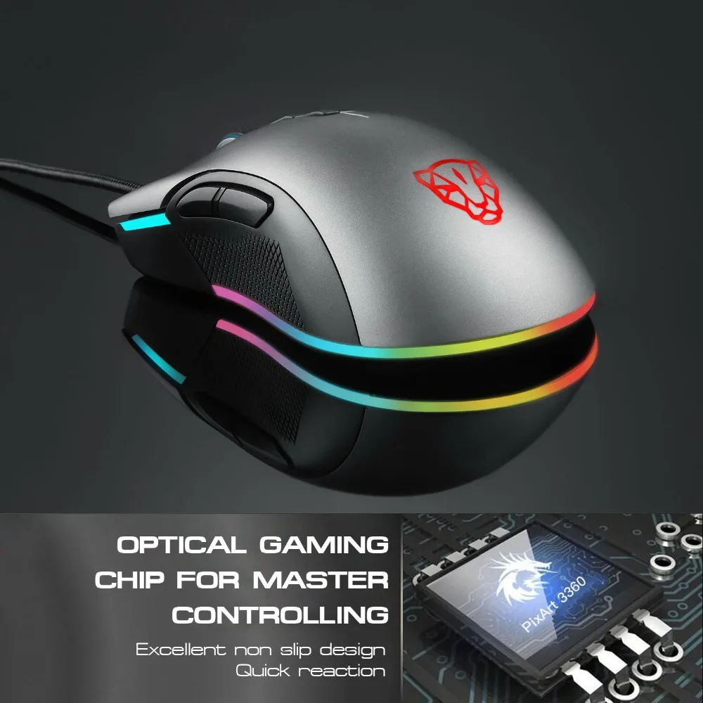 Motospeed V70 USB Проводная игровая мышь PMW3325 5000 dpi PMW3360 12000 dpi компьютер RGB светодиодный многоцветная подсветка отправка с коробкой