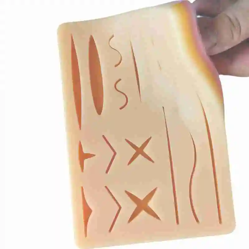 

Hot-Skin Suture Practice Silicone Pad With Wound Simulated Equipment Kit Scissors Training Teaching Needle Kit Tool Y6X8