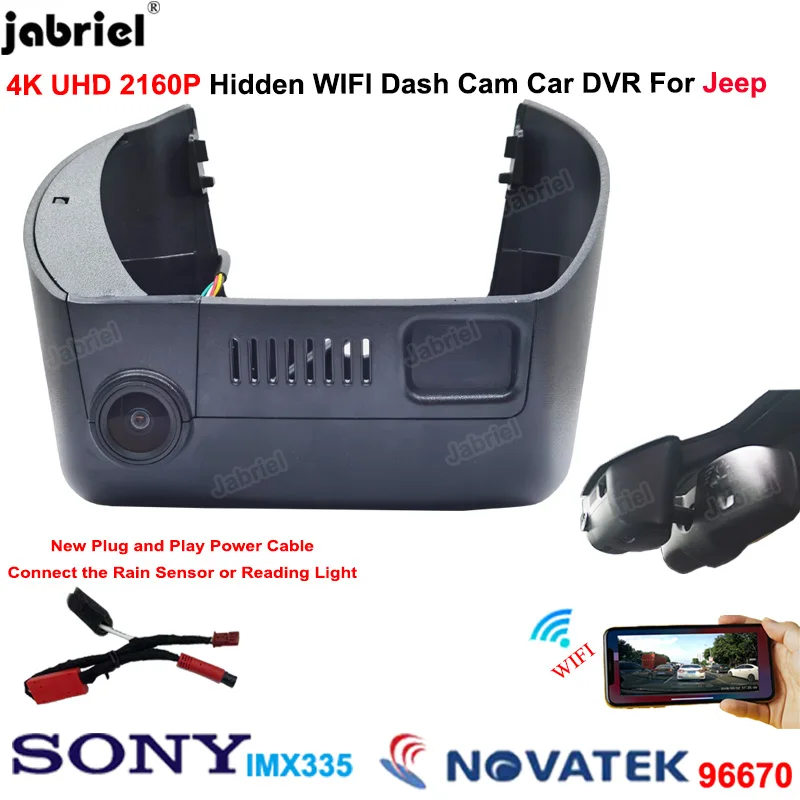 New 4K Car Dvr Dash Cam Cameras For Jeep Cherokee 2013 2014 2015 2016 2017 2018 2019 2020 2021 for Jeep Dodge for Jeep Chrysler