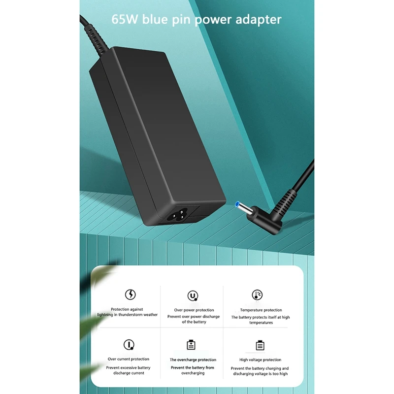 

65W 19.5/3.33A Laptop Charger 4.5X3.0mm 2.7M Power Adapter for HP PAVILION 15 17 SERIES, HP CHROMEBOOK 14 SERES(US Plug)