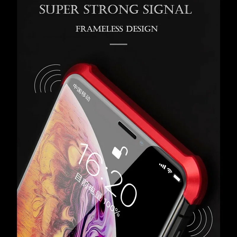 Бескаркасное двухстороннее закаленное стекло чехол для iPhone 10 6 6s 7 8 Plus XS Max XR X 8 Plus Магнитная Адсорбция металлический бампер крышка