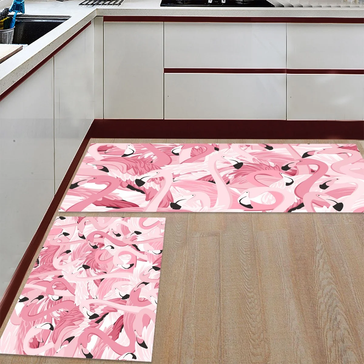 Коврик с красным фламинго для кухни коврик домашний ванной входной двери