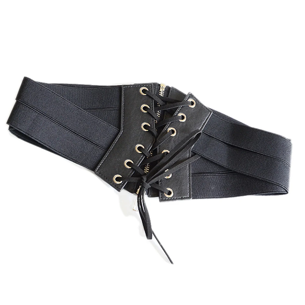 Модный популярный женский эластичный ремень на молнии с перекрестной шнуровкой
