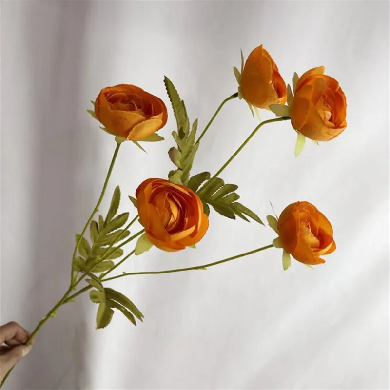 Искусственные стебли чайной розы 10 шт. искусственные 5 головок Ranunculus лютикус