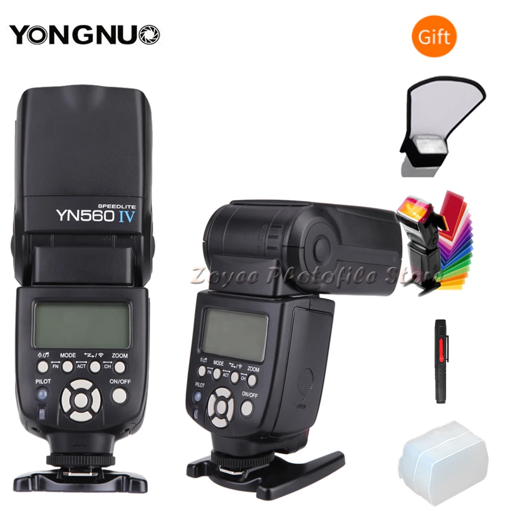YONGNUO YN 560 III IV Беспроводная основная Вспышка Speedlite для Nikon Canon Olympus Pentax DSLR камера Вспышка Speedlite W подарок - Цвет: YN560IV with gifts