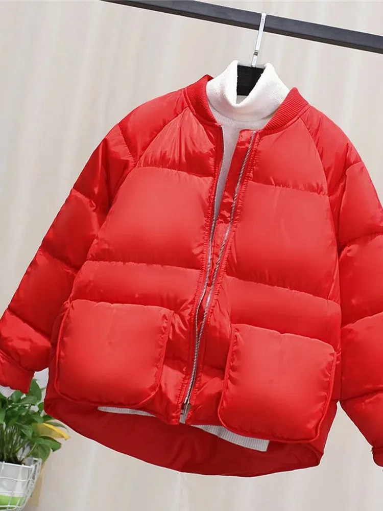 Женская куртка с воротником стойкой теплая Повседневная парка большие размеры